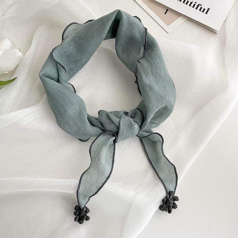 Triangle scarf scarf women's summer thin gauze pendant small scarf scarf scarf shawl silk scarf high-end headscarf headband