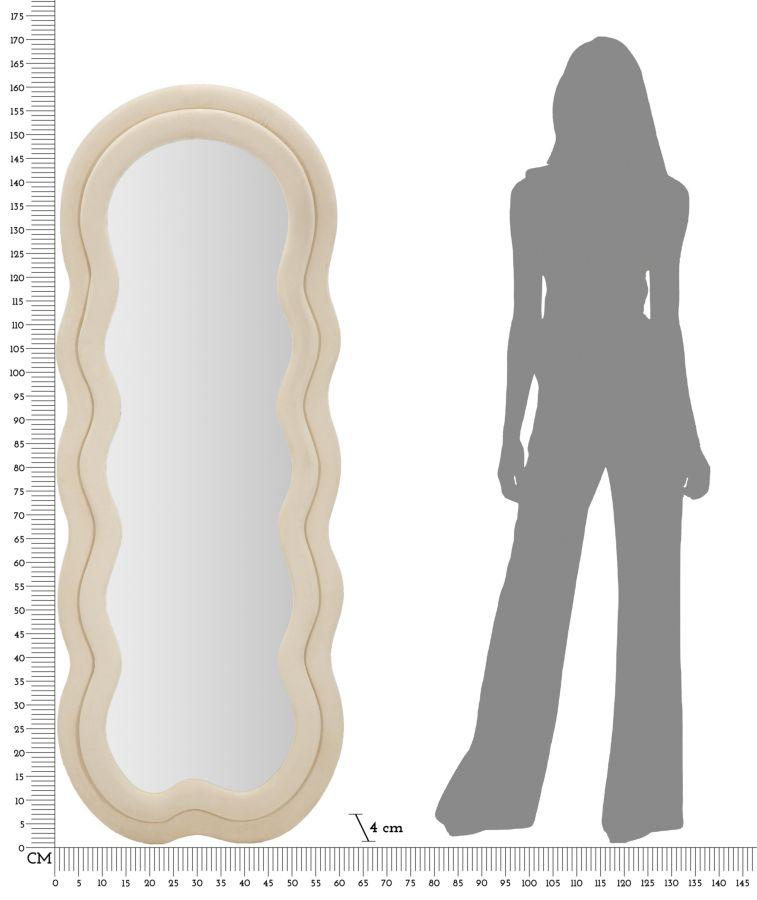 Wall Mirror Miki Cream Velvet Cm 60X4X160