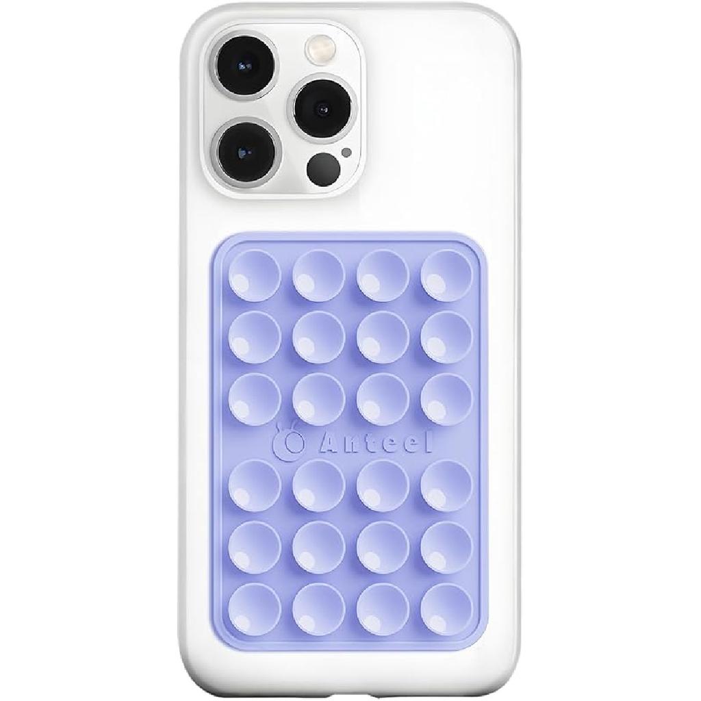 Anteel Medium-Sized Silicone Suction Phone Case Adhesive Mount, Durable, Hands-Free Sticky Phone Holder, Upgraded Thickened and Enhanced Suction