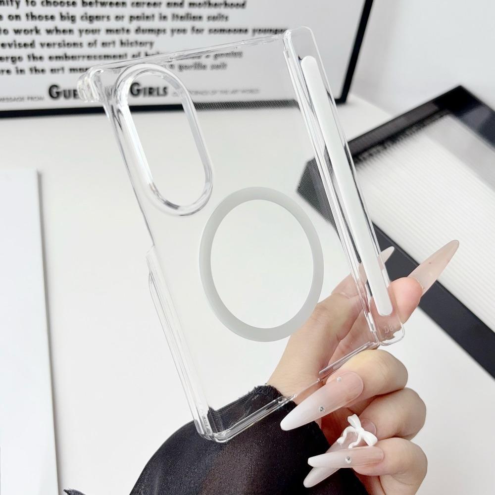 For Magsafe Magnetic Hinge Protection Frosted Transparent Phone Case For Samsuang Galaxy Z Fold 8 Ultra 7 6 5 4 TriFold Cover