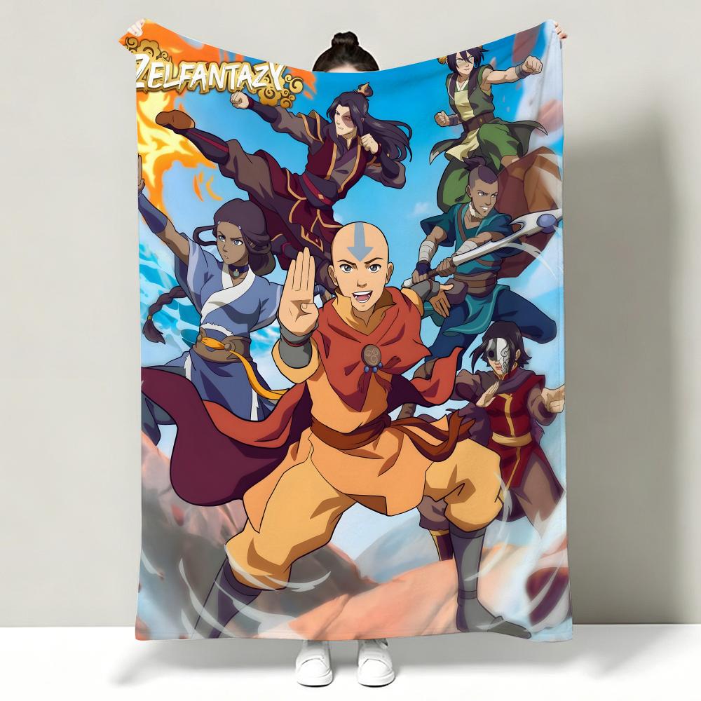 Anime A-Avatar T-The L-Last A-Airbender Throw Soft Warm Flannel Throw Blanket, Multi-use for Sofa Bed Office Nap