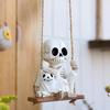 Swing Skull Resin Hanging Pendant Scary Hanging Decoration For Lawn Yard Decoration