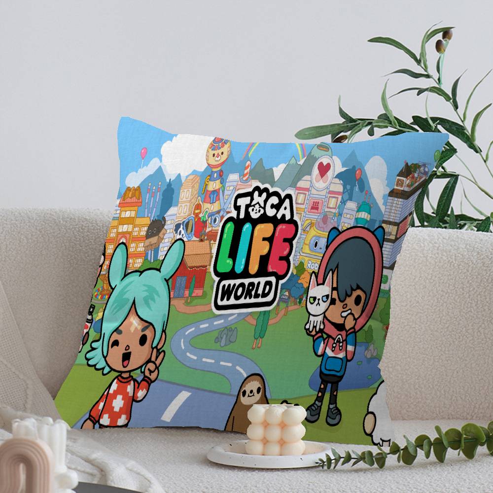 Toca Boca Toca Life World Pernă Pernă Anime Pernă pentru Canapea Pat Pernă de Cap Huse Pernă Huse Perne 45x45 cm Modă