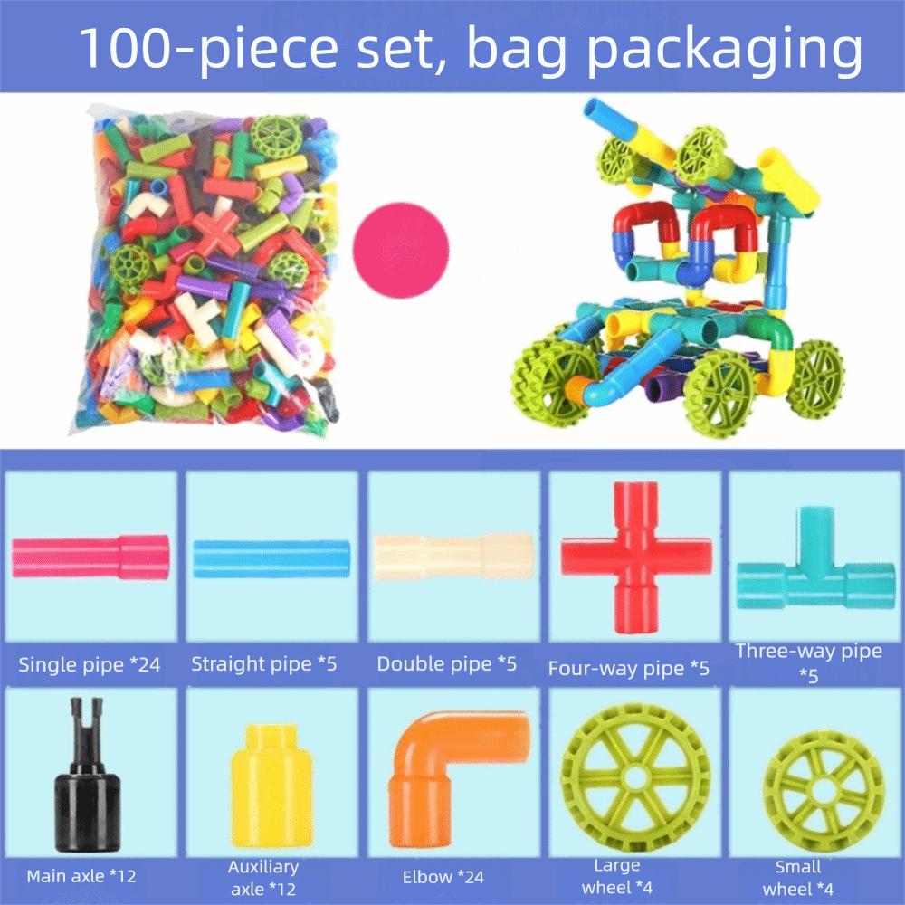 DIY Water Pipe Building Blocks Assembly Design Plastic Construction Educational Toys Splicing Pipes Montessori Building Blocks