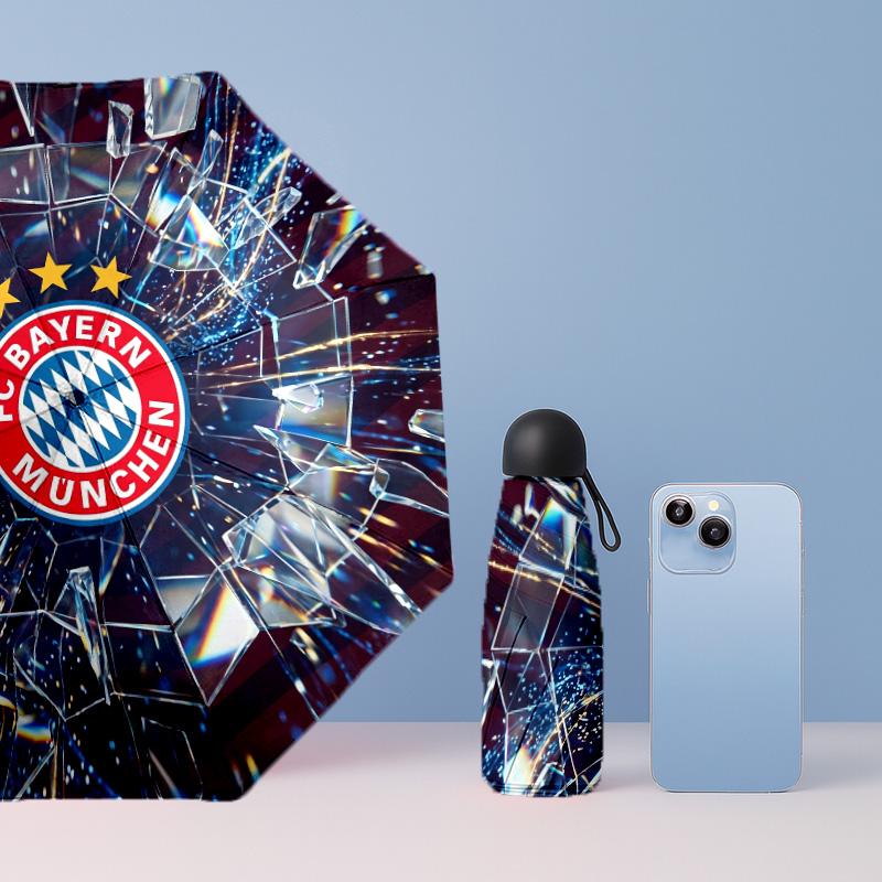 Ombrello Pieghevole Compatto Bayern Monaco con Stampa Mini 5 Pieghe 8 Stecche Antivento Impermeabile Leggero Portatile