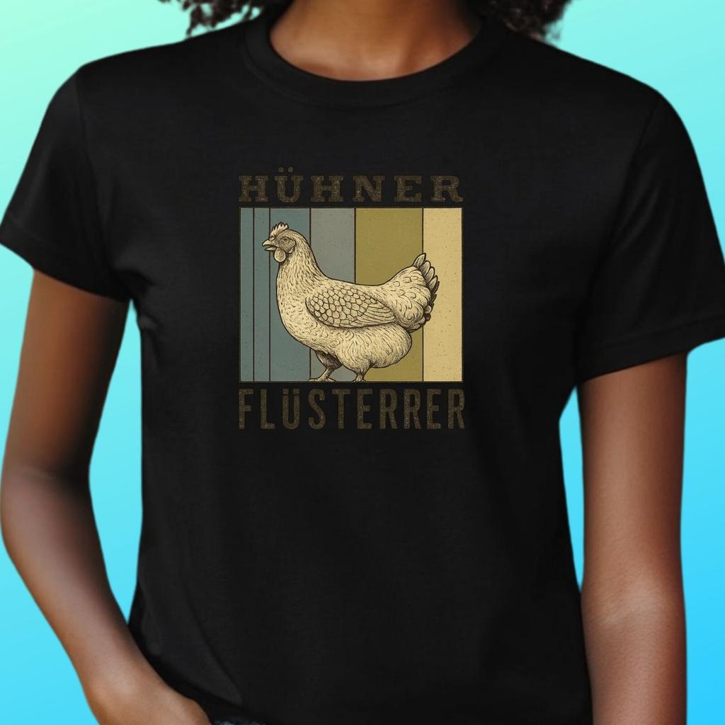 T-Shirt Frauen Hühner Flüsterer Motiv Baumwolle Größe S bis 3XLWird in neuem Fenster oder Tab geöffnet