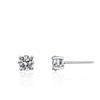 Copper Color 5mm Round Mosang Stone Stud Earrings For Women Wedding Engagement Jewelry For Bridal Shiny Zircon Earring