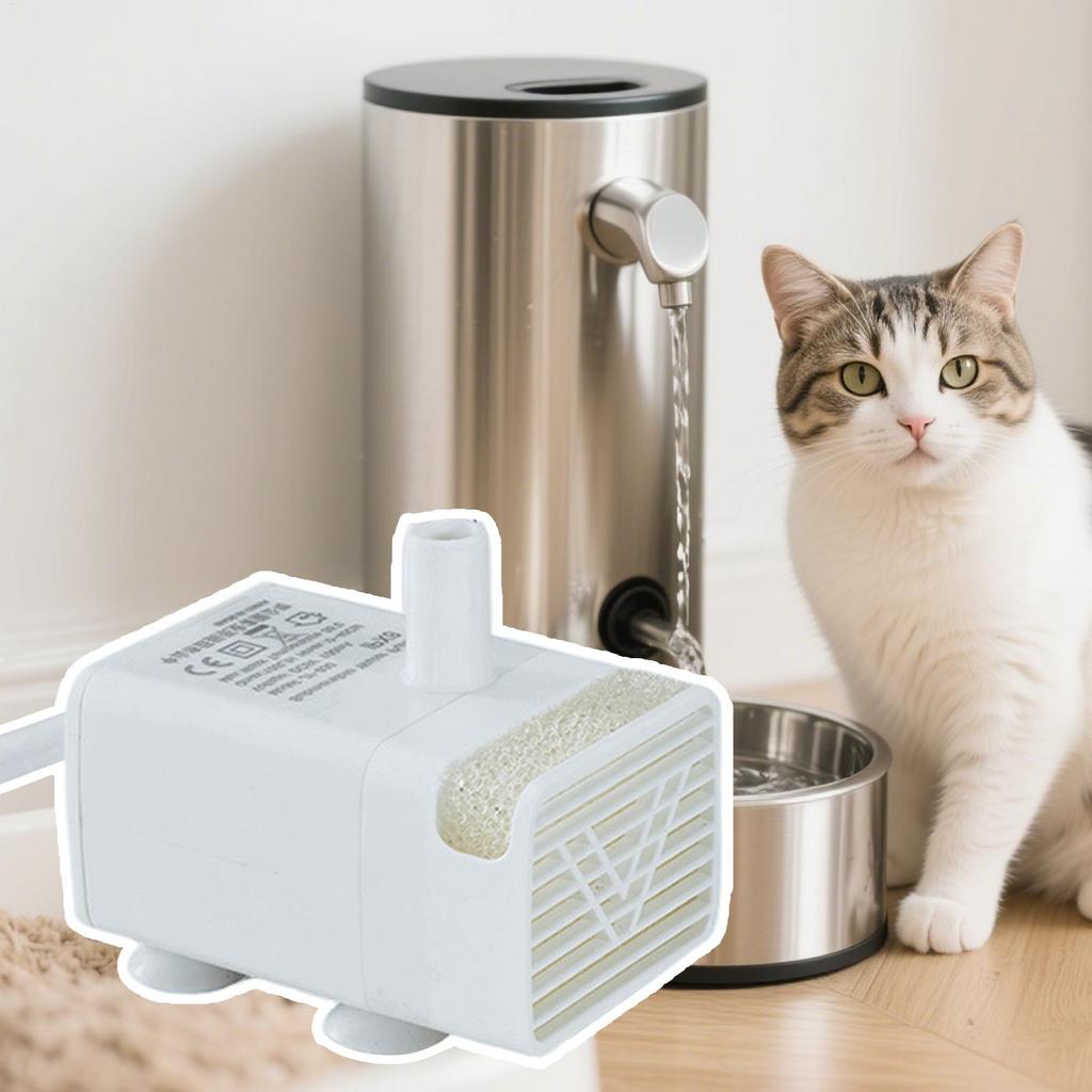 Cat Fountain Pump Cat Fountain Replacement Pump Quiet Feeding Supplies for Drinking Dispenser Travel Indoor Home Apartment