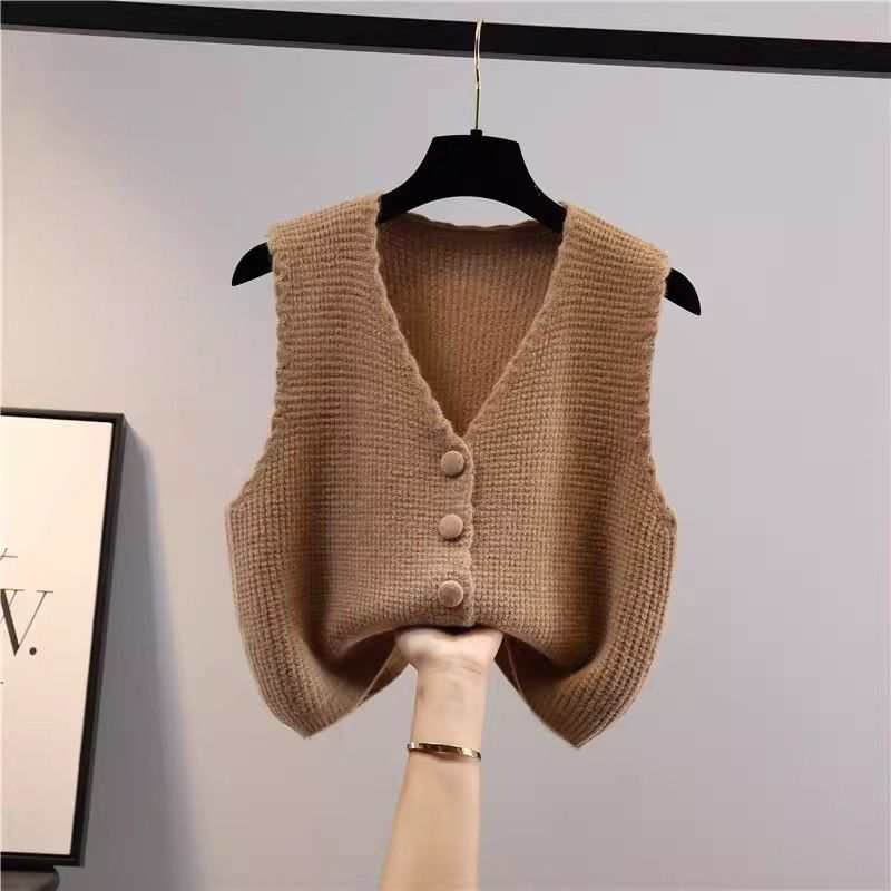 

Женский вязаный жилет, жилет, верхняя одежда, свитер, пальто, кардиган, модный стиль, весенне-осенняя верхняя одежда, женский шерстяной жилет L