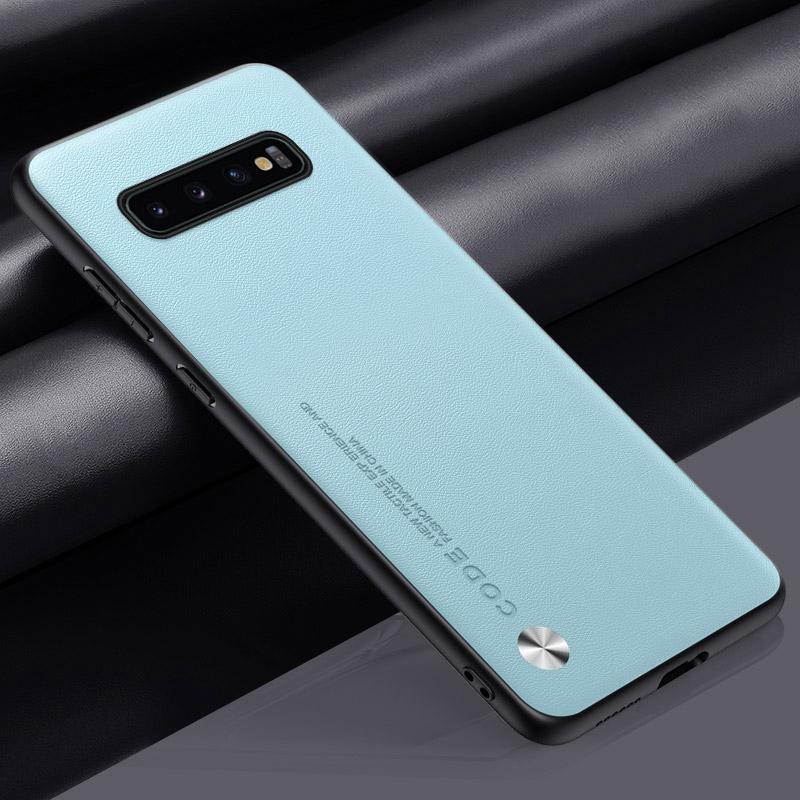Luxury PU Leather Case For Samsung Galaxy S10 5G S10 Plus S10Plus Back Cover Business Matte Silicone Protection Phone Case Coque