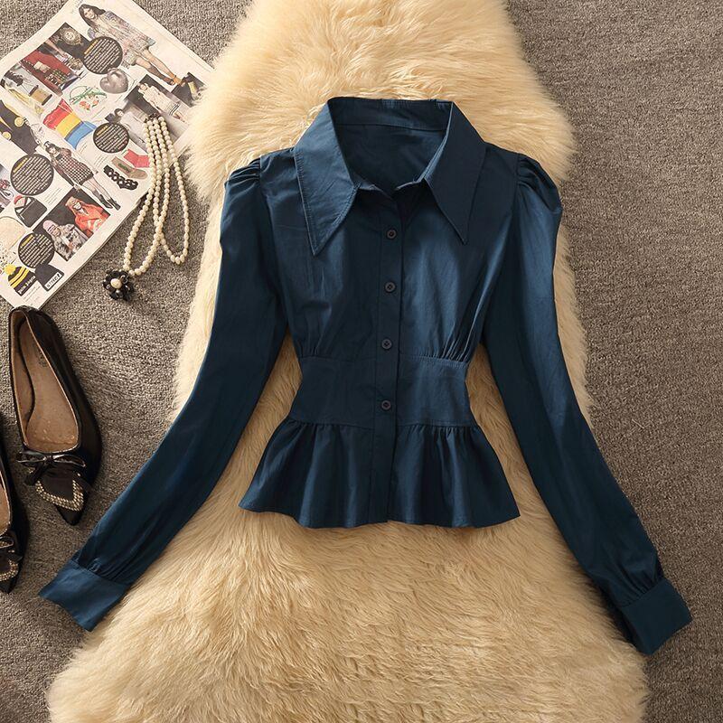 

2025 Spring New Arrival Fashion Fashionable Korean Style Retro Tie-Dye Sling Basic Shirt French Tops Women s Two-piece Set Navy blue shirt L