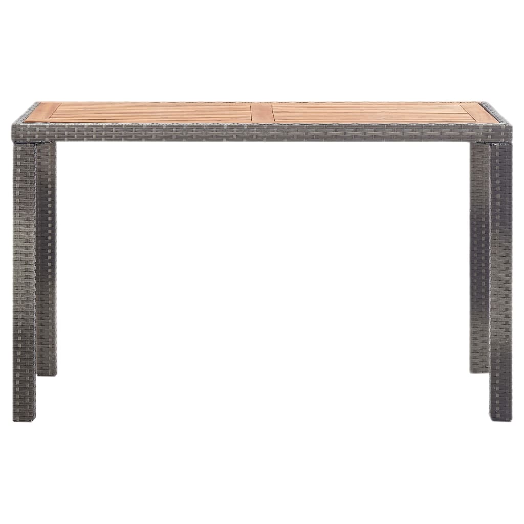 Outdoor Table Anthracite and Brown 123 x 60 x 74 cm Solid Acacia Wood