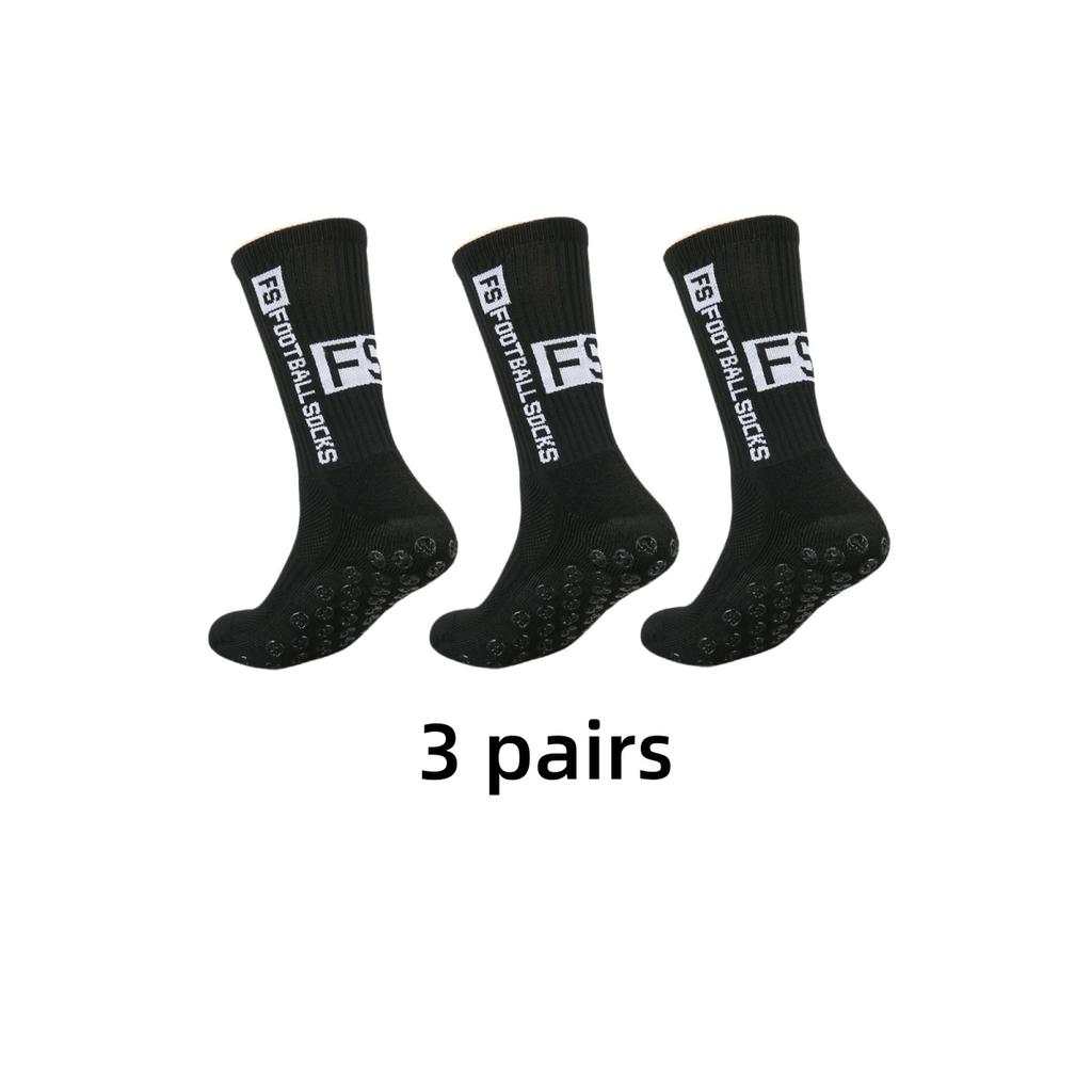 3 Pairs Non Slip Football Socks Mens Friction Gasket Tube Running Ice Snow Hiking Athletic Over Knee Stockings Basketball Socks