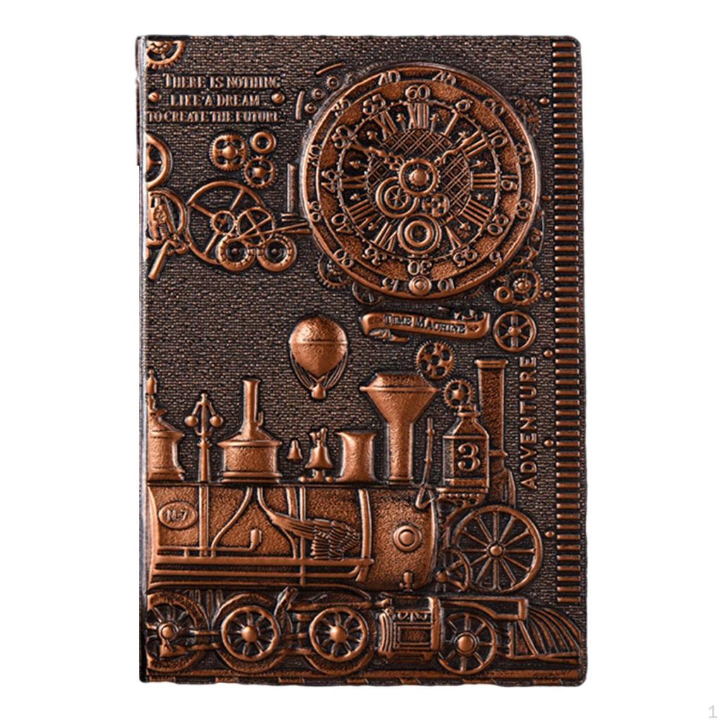 Embossed Locomotive Image Writing Notebook A5 Journal Sketchbook for Writers and Travelers