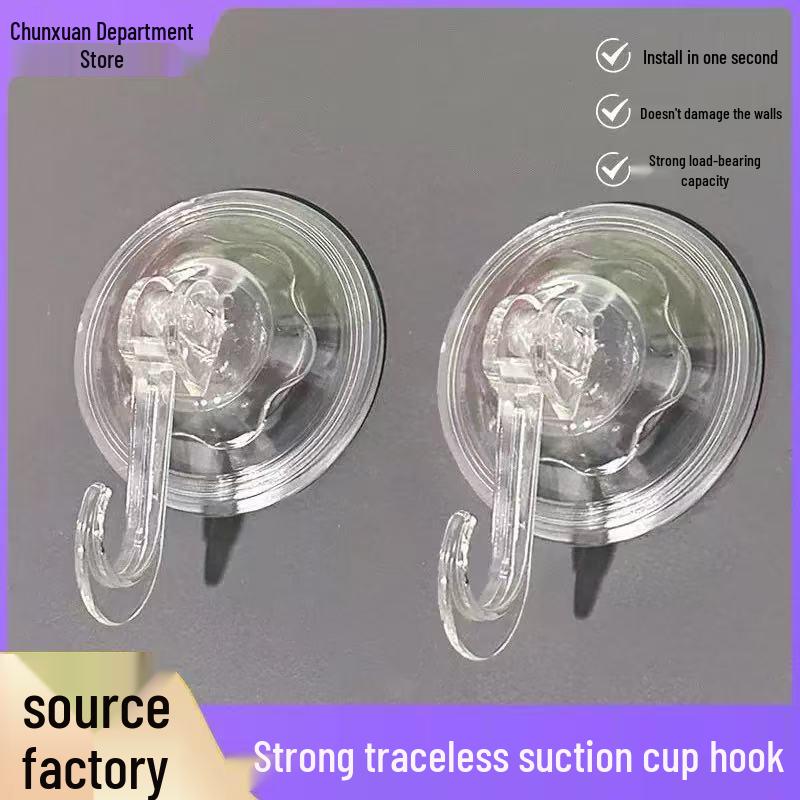 Enhanced Multi-Purpose Suction Hook for Kitchen & Bathroom - No Nails Required, Strong Adhesion to Tiles