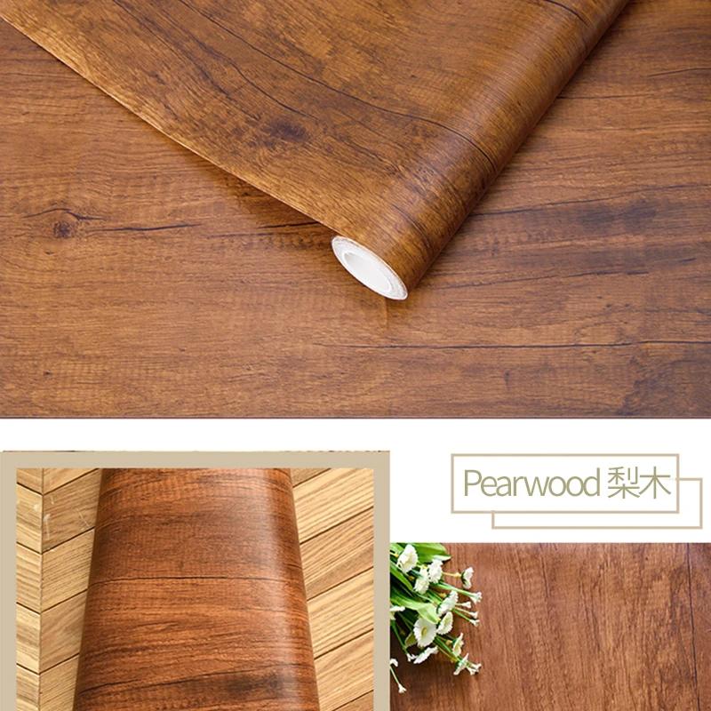 Waterproof Wood Vinyl Wallpaper Self Adhesive Wallpapers Doors Cabinet Desktop Modern Furniture Decorative Wall Paper
