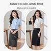 Toluoman Women's Elegant White Short-Sleeve Professional Shirt
