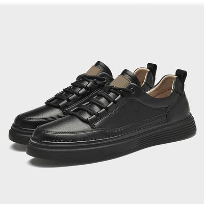 Chaussures neuves grande taille pour hommes, chaussures décontractées en cuir véritable, chaussures de skateboard plates et concises de créateur, baskets à lacets