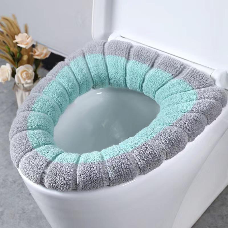 

Cute Cat Embroidery Toilet Seat Cover With Zipper Soft Warmer Washable Toilet Mat winter Toilet Seat Mat Bathroom Aceesories