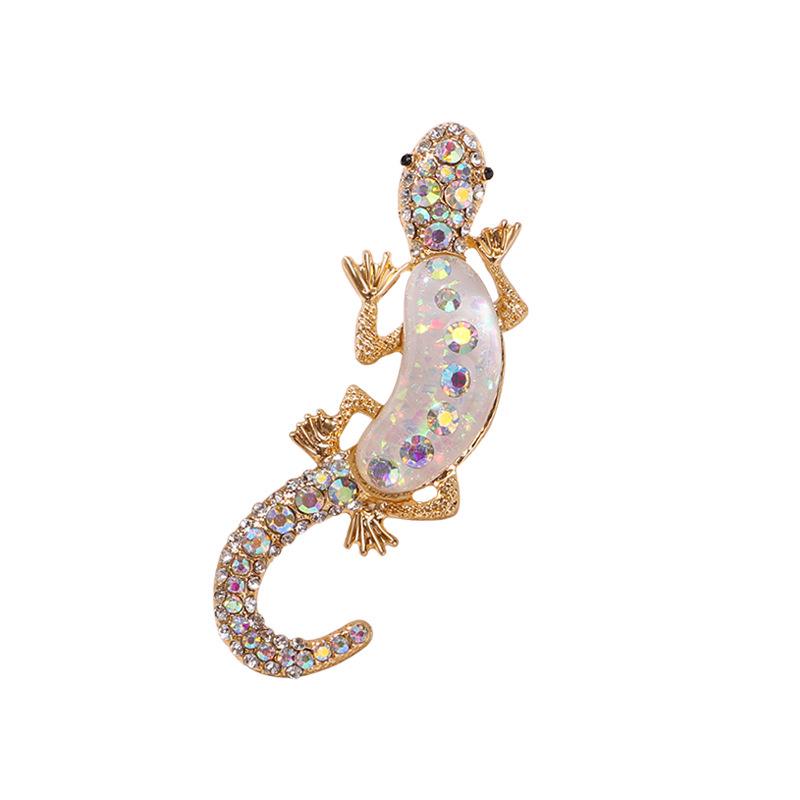 Elegant Crystal Lizard Brooch: Versatile Rhinestone Gecko Pin for Women's Fashion