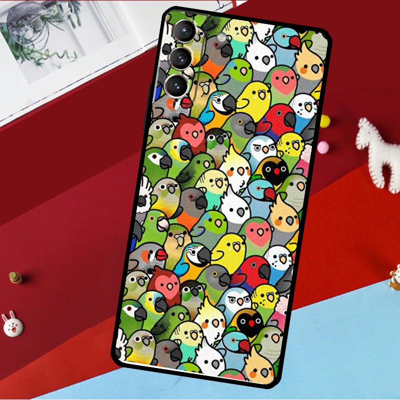 

Cartoon Cockatiel Collage Funda For Samsung Galaxy S26 S25 S24 S21 S22 S23 Ultra S10 Plus S20 FE S25 FE Phone Case Galaxy S26Ultra