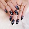 24 Pcs/box of Detachable Halloween Style Push-on Nails Wearable Fake Nails Full Coverage Nail Stickers Decoration