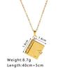 18k Gold Heart-Shaped Book Pendant Necklace - Personalized Non-Fading Couple's Sweater Chain