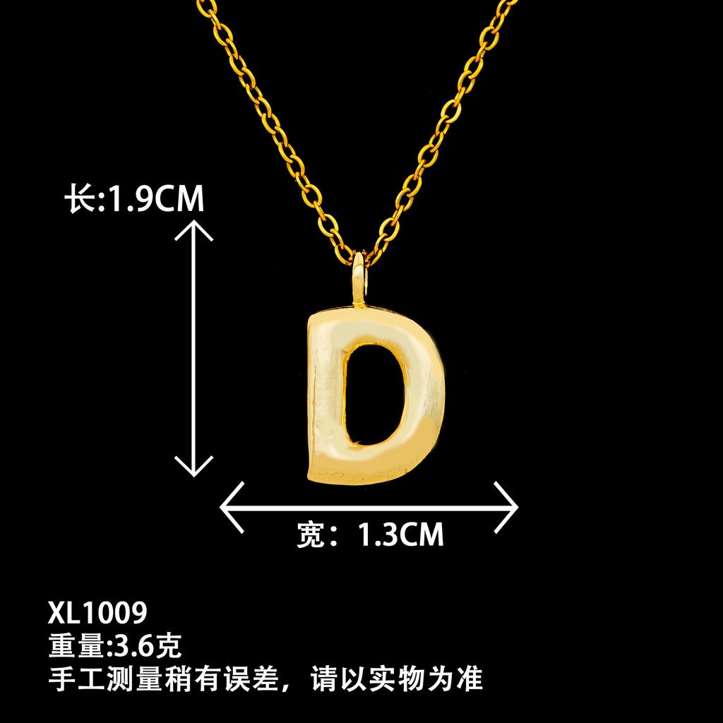 European and American popular glossy English letter necklace autumn and winter niche versatile high-end sense does not fade titanium steel necklace