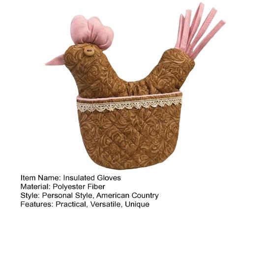 1Pc Chicken-Shaped Oven Mitts Heat Resistant Kitchen Gloves with Non-Slip Grip Cute Farmhouse Style Decor Gift for Rooster Enthusiasts