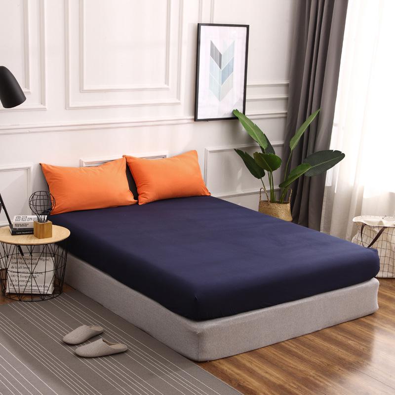Nordic Solid Color Fitted Mattress Protector Pad with Elastic Band