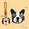 Alloy Puppy Car Keychain Leather Small Pendant New Bag Charm  Birthday Gift