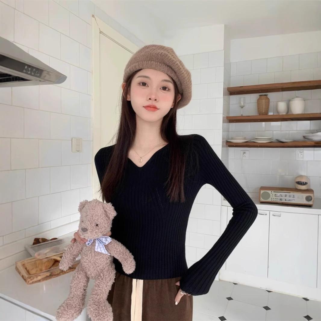 

Белый вязаный свитер высокого класса для женщин - осенний топ One Size/Anti-Pilling Fabric