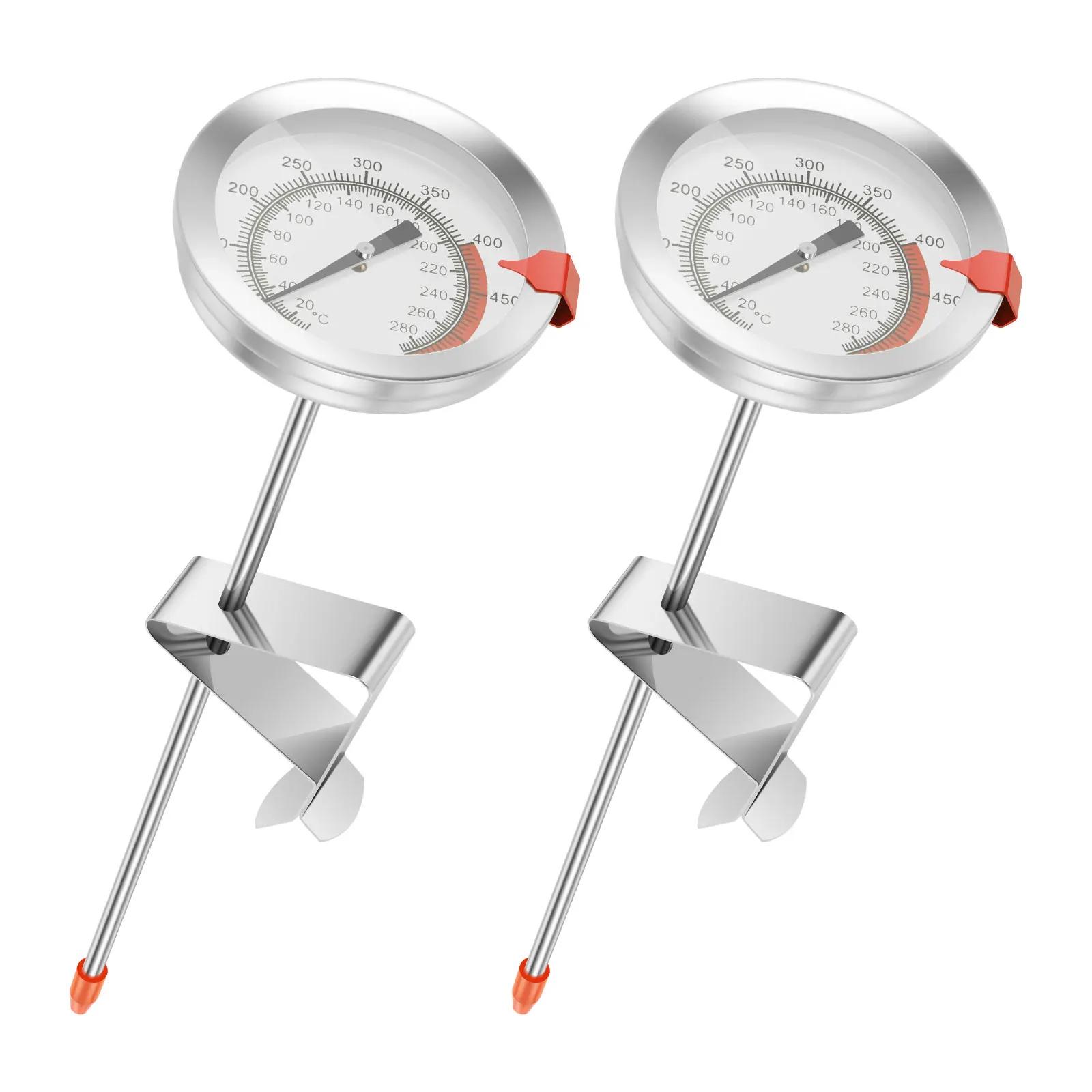 

2 Pcs Candy Thermometer with Pot Clip Multifunctional Deep Fry Oil Thermometer for Frying Candy Making Confectionery Chocolate