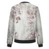 Women's Fashionable Casual Long Sleeve Floral Print Round Neck Zipper Jacket