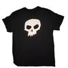 Men's Black Crew Neck Short Sleeve T-Shirt With Minimalist Skull Graphic Soft Fabric Casual Trendy Daily Wear Tee