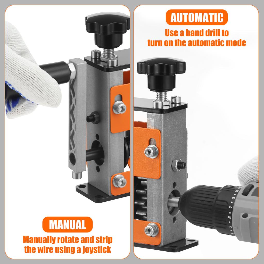Double Drive Wire Stripper Machine Stripping Tool for 1-17mm Fast Scrap Scrap Wire Copper Wire Stripper for Leftover Cable