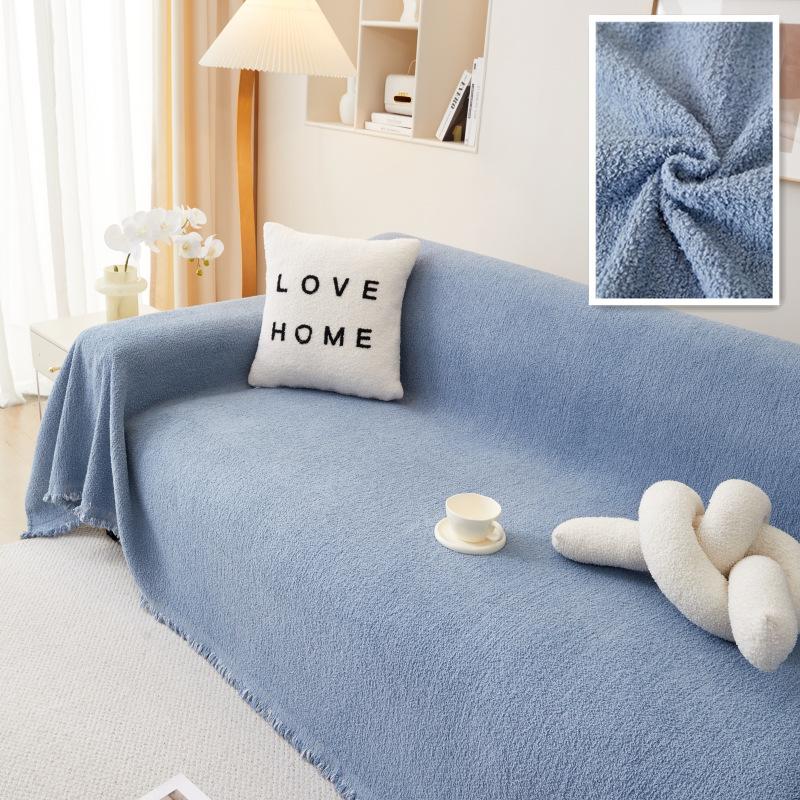 Verdicktes nordisches einfarbiges Chenille-Sofa-Handtuch Vollständige Abdeckung Stoffhandwerk Leichter Luxus Vier Jahreszeiten Universal Sofa-Kissen Kratzfest