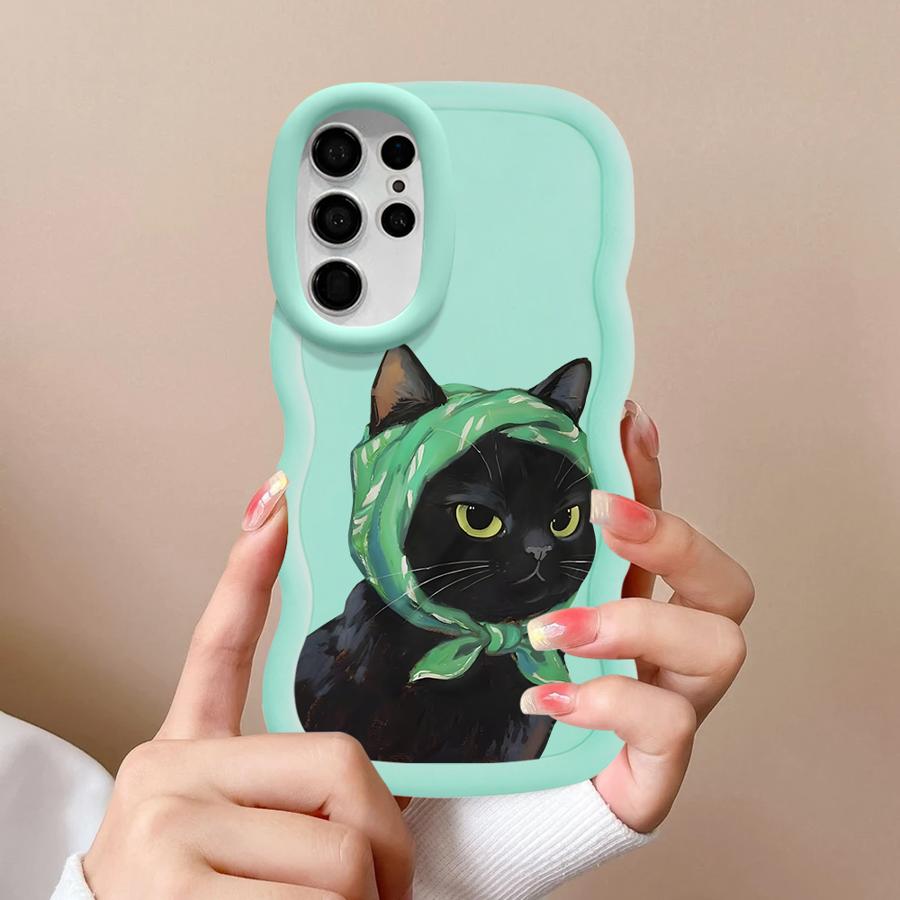 Soft Phone Cover Case for Samsung Galaxy S24 S21 S23 Plus A25 S22 Ultra S25 A26 S20 FE A36 A34 A35 A24 A54 A55 Cartoon Cat