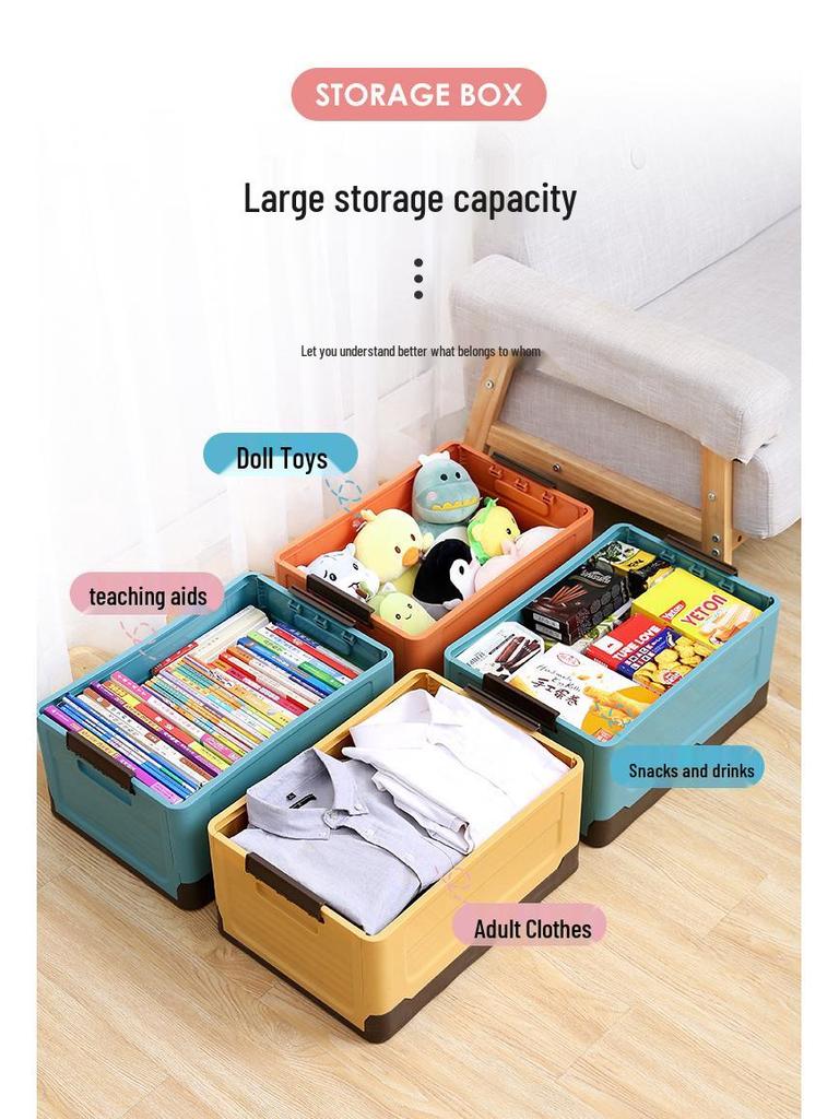 Nordic Style Foldable Plastic Storage Box for Clothes, Toys, and Books
