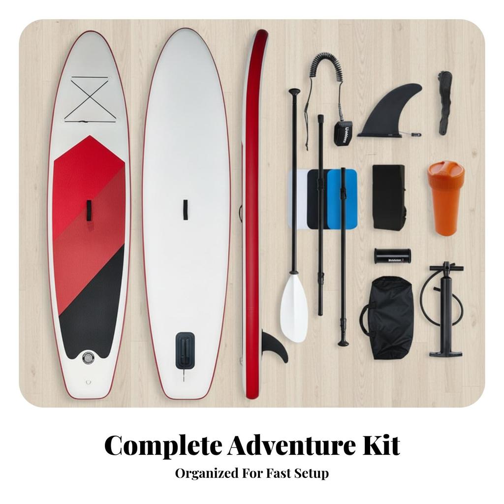 Inflatable Paddle Board Foldable SUP Adjustable for Rivers