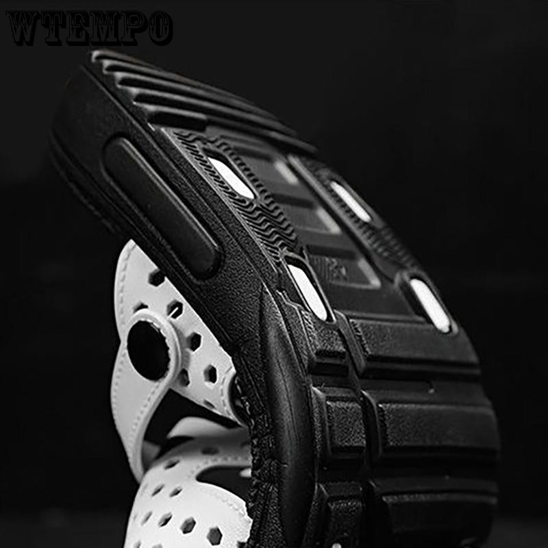 WTEMPO Mens Summer Sandals Soft Bottom Thick Bottom Slides Outdoor Hollow Beach Shoes Indoor Slipper Wearable Anti-slip Hiking Shoes