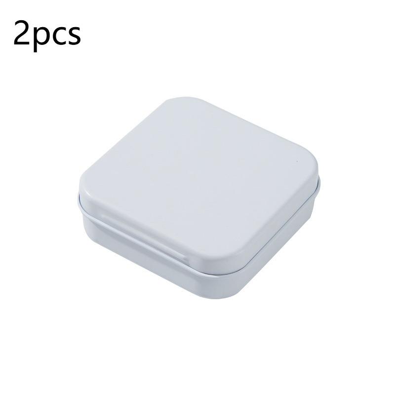 2Pcs Assorted Decorative Square Metal Storage Tins Sealed Hinged Lids Food Grade Containers for Party Candy Treat Gift Packaging