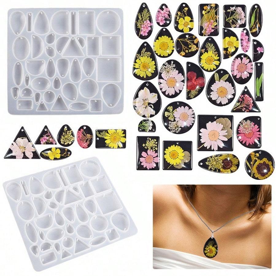Crystal Epoxy DIY Mold Resin Necklace Pendant Silicone Mold Jewelry Making Mold