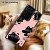 Phone Case: 2D Flat Samsung Galaxy A34 A35 M05 M06 S20 S22 S21 FE Plus 5G Protective Case, Couple Style, Pink Background with Little Black Cat, Christ