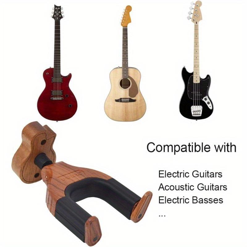 1PC Guitar Wall Mount Hanger Guitar Hook Stand Auto Lock Guitar Wall Hanger with Guitar Pick Necklace