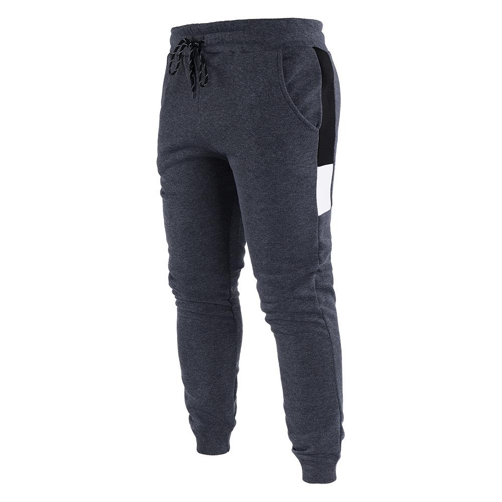 

Men s Warm Trousers Casual Small Feet Fleece Trousers Fashion Trend Versatile Drawstring Trousers XXXL сірий колір