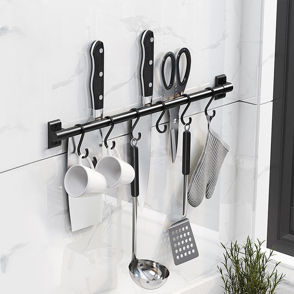 7pcs/set Heavy-Duty Kitchen Shelf Organizer For Maximized Storage Space Rack Wall Mounted Hook Rack