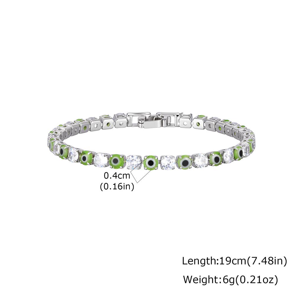 Colorful Crystal Tennis Bracelet For Women Fashion Cubic Zirconia Bracelets Devil's Eye Chain Bracelet Luxury Jewelry Gift