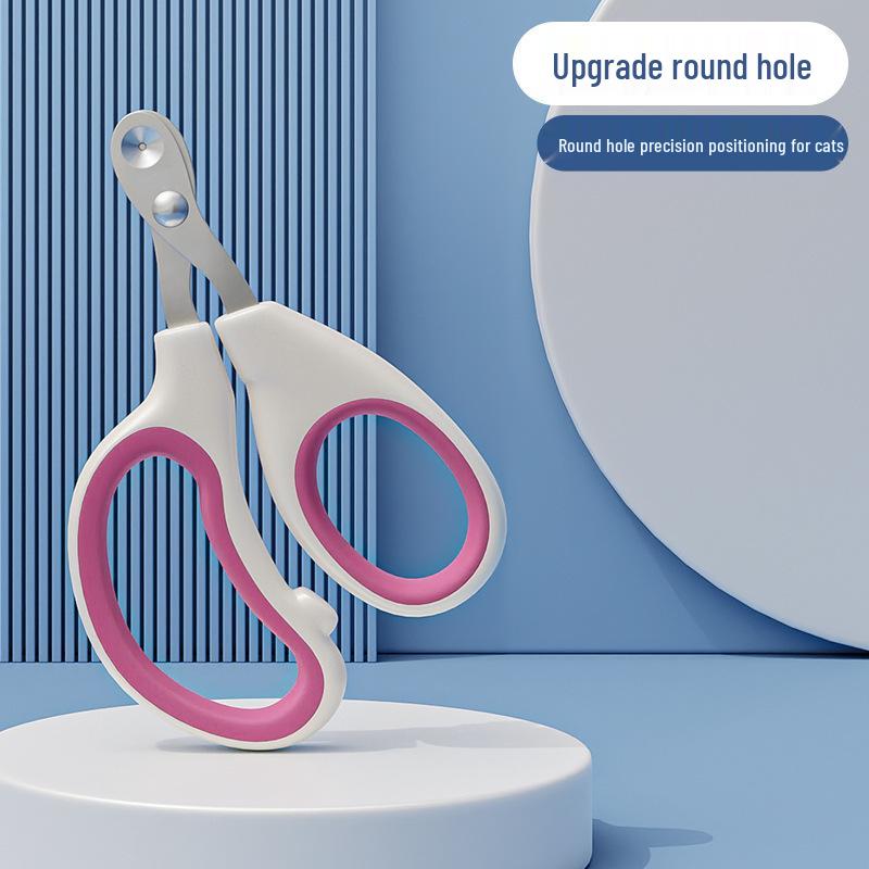 Pet Cat Safety Nail Clippers: Round Hole Design to Prevent Accidents - Ideal for Grooming and Beauty Care.