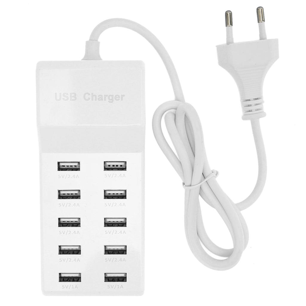 USB Charging Station 10‑Port Wall Power Smart Charger for Multiple Devices